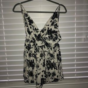 Black & white patterned romper
